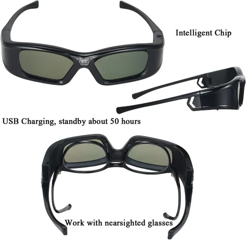 Miniatura 7 de Gafas 3D, GL410 Gafas 3D para proyector Full HD Active DLP Link para Optama Acer ViewSonic Sharp Dell DLP Link proyectores