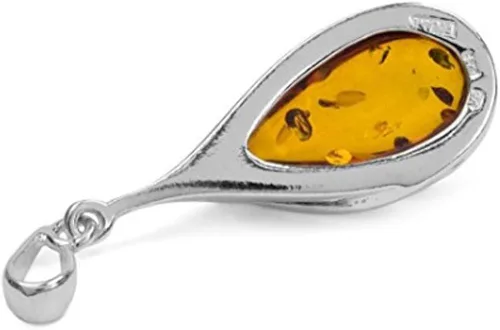 Miniatura 3 de Ian and Valeri Co. Amber Sterling Silver Drop Pendant Necklace 18 inches