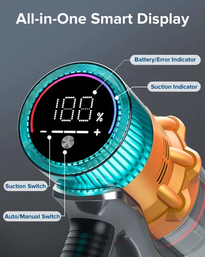 Miniatura 5 de REBANIC S8 - Aspiradora inalámbrica de 600W, 48Kpa hasta 65 minutos de duración, aspiradora de palo recargable, aspiradora de mano inalámbrica
