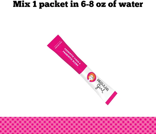 Miniatura 5 de Regular Girl Polvo orgánico, suplemento de fibra prebiótica y probióticos para mujeres, bajo FODMAP, 30 paquetes para llevar, sin sabor, 30 paquetes