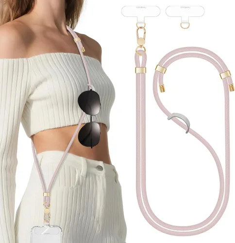 Miniatura 11 de Cordones para teléfono alrededor del cuello, correa cruzada para teléfono celular con hebillas de metal de primera calidad, soporte universal