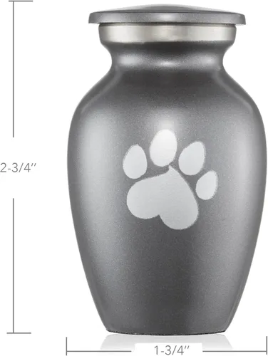 Miniatura 4 de Urna de latón macizo de 9 pulgadas para perros y gatos para cenizas de mascotas, recuerdo de cremación para mascotas de hasta 110 libras, estampado