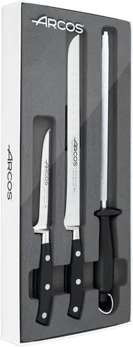 Miniatura 49 de Arcos Cuchillo forjado dentado de acero inoxidable de nitrum de 5 pulgadas y hoja de 5.118 in. Mango ergonómico POM de polioximetileno. Serie Blanco