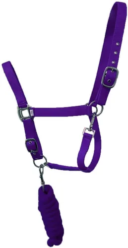 Miniatura 5 de Caballo completo Caballo Nylon Halter con correa Removalbe 7' (rosa)