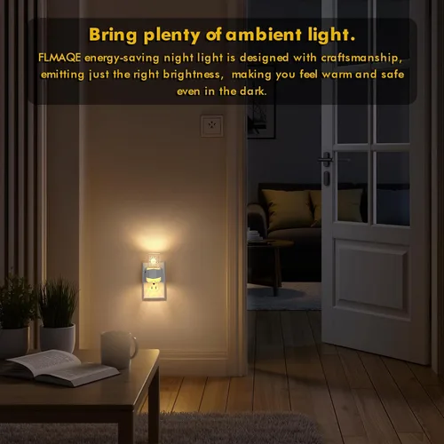 Miniatura 2 de Paquete de 2 luces LED de noche, regulable, sensor de atardecer a amanecer, brillo ajustable de 0-100 lúmenes, 3000 K, montaje en pared