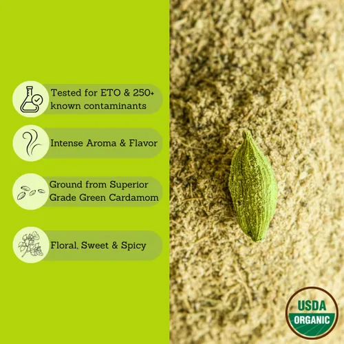 Miniatura 3 de Tribal Trail Cardamomo orgánico molido 4.02 onzas USDA Orgánico y sin OMG De origen ético de Kerala, India Bolsas de papel kraft reciclables