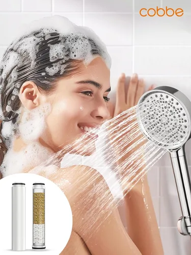 Miniatura 7 de Cobbe 1 paquete de filtros de repuesto para cabezal de ducha de mano – Mejora la duración del filtrado – Elimina el cloro – Reduce la picazón