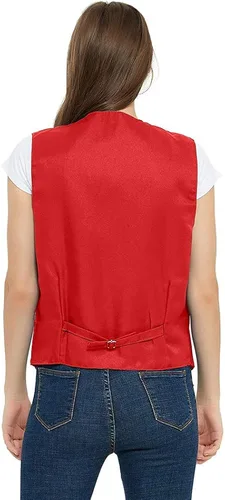 Miniatura 5 de TOPTIE Chaleco unisex con botones para uniforme de trabajo