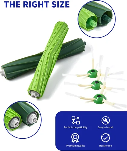 Miniatura 4 de Piezas de repuesto y accesorios para i-Robot E, I y J Series, Combo i5, J5 Series Robot Aspirador, 2 Cepillos de Goma Duales Multi-Surface y 6