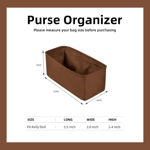 Miniatura 6 de DGAZ Organizador de bolso de seda para bolsa de muñeca Hermes Kelly, organizador de bolsas suave y sedoso, bolso de lujo y moldeador de bolsa