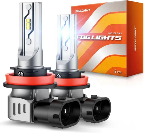 Miniatura 8 de SEALIGHT Compatible con Ford F250 F350 F450 F550 XL XLT Super Duty 2023-2025 Kit de bombillas antiniebla de haz alto/bajo, 92000 lúmenes, 800%
