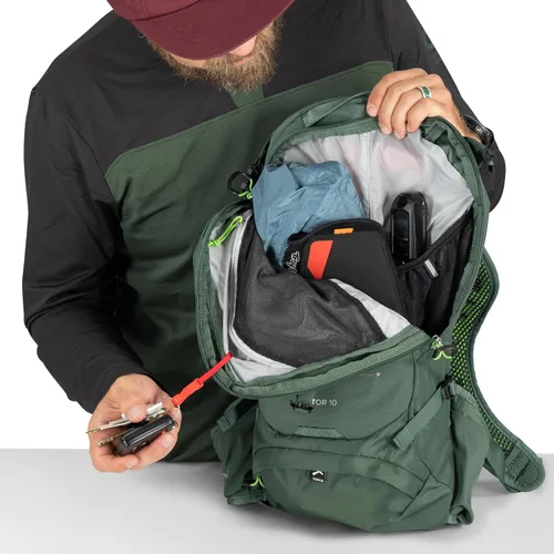Miniatura 10 de Osprey Raptor 10L Mochila de ciclismo de montaña para hombre con depósito hidráulico, gris frontón Pediment Gris