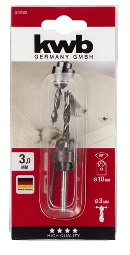 Miniatura 3 de kwb Broca espiral de madera de 9.8 ft m con avellanador y tope de profundidad, acero ajustable del CV