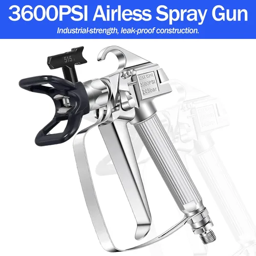 Miniatura 3 de Kit de pistola pulverizadora de pintura sin aire de 16 piezas, pistola de pulverización profesional de 3600 PSI con manguera de 25 pies, 3 puntas