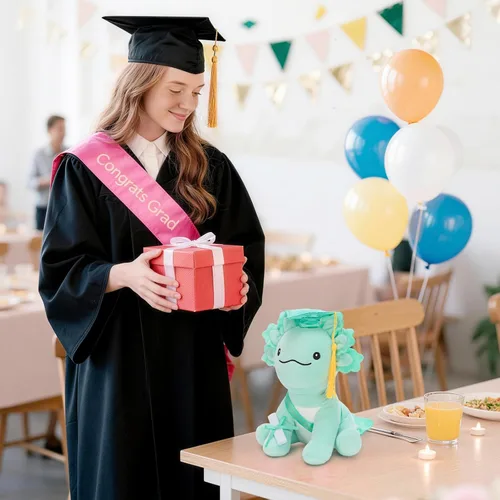 Miniatura 7 de Tezituor Juguete de peluche de ajolote de graduación 2026, bonito animal de peluche de graduación de 8 pulgadas, regalo para niños y niñas