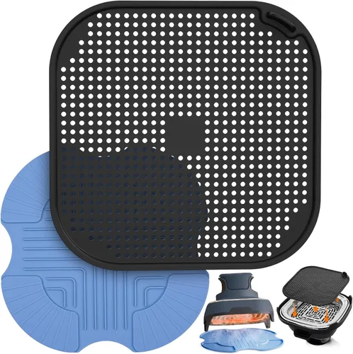 Miniatura 10 de 2 Piezas Salvamanteles de Silicona para Freidora de Aire y Protector contra Salpicaduras para Ninja Crispi, Alfombrilla Resistente al Calor