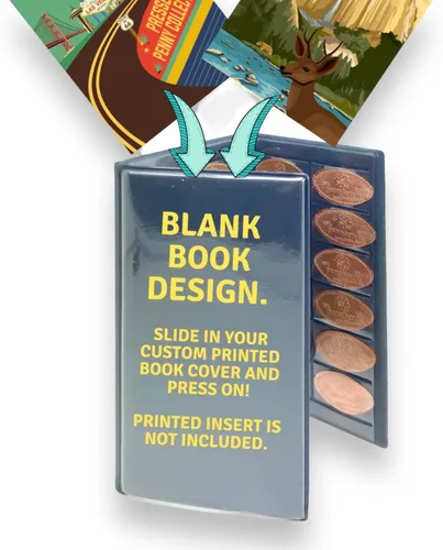 Miniatura 11 de Pennybandz Press Penny Collector - Álbum de tres pliegues – Capacidad para 48 centavos prensados de recuerdo – Cuero vegano – Cada libro pedido