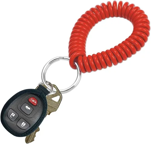 Miniatura 11 de Lucky Line - Resorte de muñeca en espiral de 2 pulgadas de diámetro con llavero de acero, multicolor, pulsera flexible para muñeca, se estira hasta