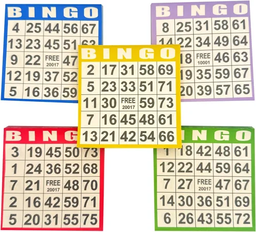 Miniatura 2 de JUNWRROW Tarjetas de papel para juego de bingo – 500 hojas (100 libros de 5 colores) – Tarjetas desechables de 4"x4" – Ideal para personas mayores