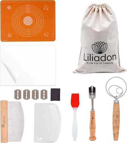 Kit de herramientas para hacer pan de masa madre definitivo, kit de accesorios para cesta a prueba de pan, set de regalo