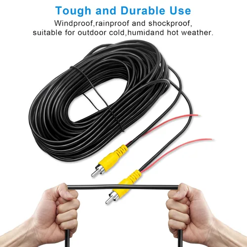Miniatura 4 de LBW Cable de video RCA para cámara de respaldo premium, cámara de estacionamiento de visión trasera trasera con cable de detección