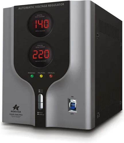 Miniatura 5 de Norstar DAVR-1500 Transformador de voltaje de 1500 vatios 110/120 a 220/240 o 220/240 a 110/120 transformador de voltaje de subida y bajada