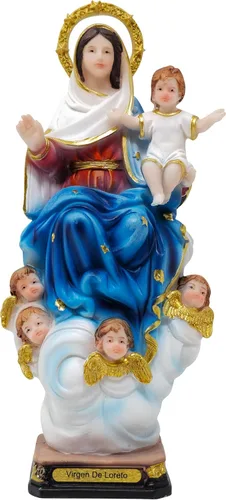 DVDMATINEMOVIES - Estatua de resina de Virgen de Loreto, varios tamaños, Virgen de Loreto, decoración del hogar, eventos, iglesia, regalo católico,