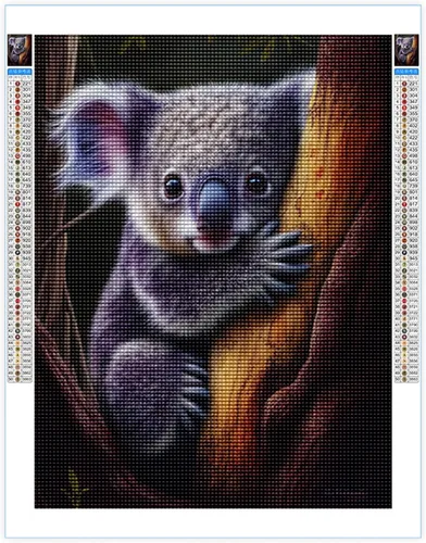 Kits de pintura de diamantes 5D para adultos, kits de arte de diamantes para principiantes, Koala pequeño, taladro completo, gemas de puntos de