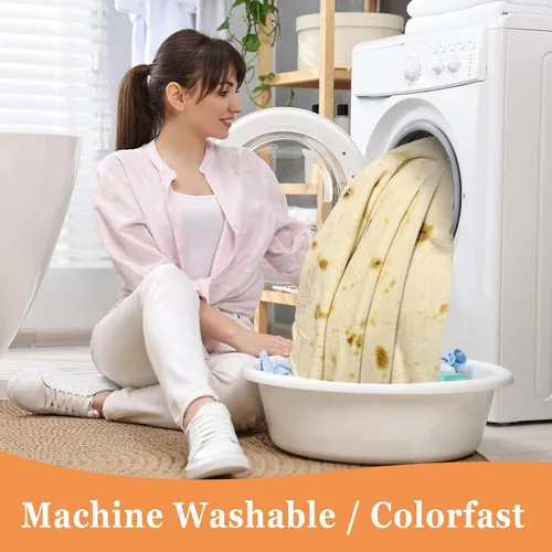 Miniatura 6 de Bcareself Manta de Tortilla 2.0 de Doble Cara Tamaño Adulto Gigante de Doble Cara para Niños Divertida Realista de Comida Personalizada Manta