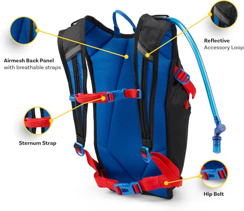 Miniatura 5 de High Sierra Hydrahike 2.0 Mochila de hidratación con bolsa de agua de 2L para correr, senderismo, campamento o ciclismo