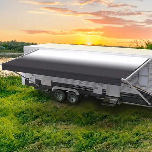 Miniatura 13 de Shade Pro RV Tela de repuesto para toldo Vinilo duradero de grado premium 16' [tela de 15' 2"], toldo para cámper azul grisáceo en degradé Slate