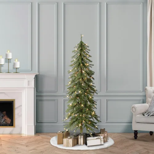 Miniatura 4 de Puleo International Árbol de Navidad artificial alpino preiluminado de 4 pies con 100 luces, color verde