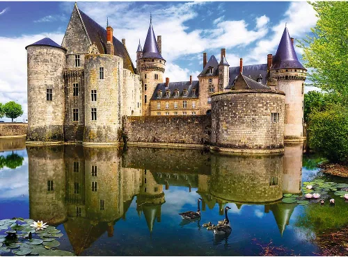 Miniatura 2 de Trefl Castle in Sully-sur-Loire, Francia, rompecabezas de 3000 piezas con estampado rojo de 46 x 33 pulgadas, rompecabezas de bricolaje, diversión