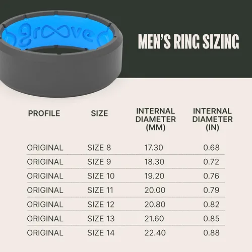 Miniatura 5 de Groove Life Edge Silicone Ring - Breathable Rubber Wedding Rings for Men, Lifetime Coverage, Unique Design, Comfort Fit Ring