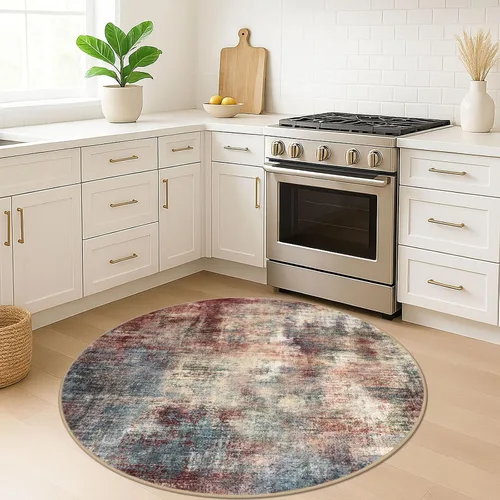 Miniatura 1068 de IOHOUZE Alfombra abstracta lavable de 3 x 12 pies para pasillos, antideslizante para cocina, camino de entrada de lana sintética para interiores
