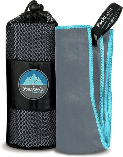 Toalla de microfibra Youphoria para viaje de secado rápido y ligera - Toalla de secado rápido para camping, playa, mochilero, senderismo y deporte
