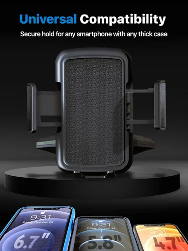 Miniatura 6 de Bestrix Soporte de teléfono celular para automóvil, ranura para CD, soporte de teléfono para automóvil, manos libres con agarre fuerte, universal