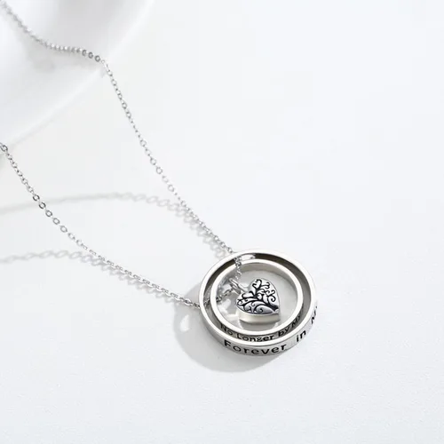 Miniatura 2 de JUSTKIDSTOY Cremation Jewelry - Collar de plata de ley 925 con diseño de girasol, rosa y pata para cenizas, recuerdos conmemorativos para mujeres