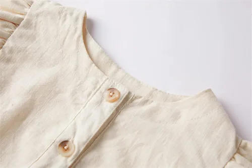 Miniatura 3 de Niyage Vestido sin mangas para niños pequeños, vestidos de fiesta casuales para niñas, de algodón, con lazo y lazo, vestido bohemio casual