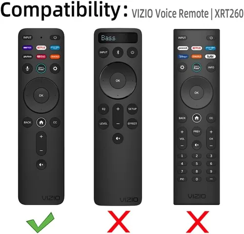 Miniatura 2 de Hi Color Funda de silicona para control remoto VIZIO XRT260 Smart TV, a prueba de golpes, antideslizante, cordón (negro)