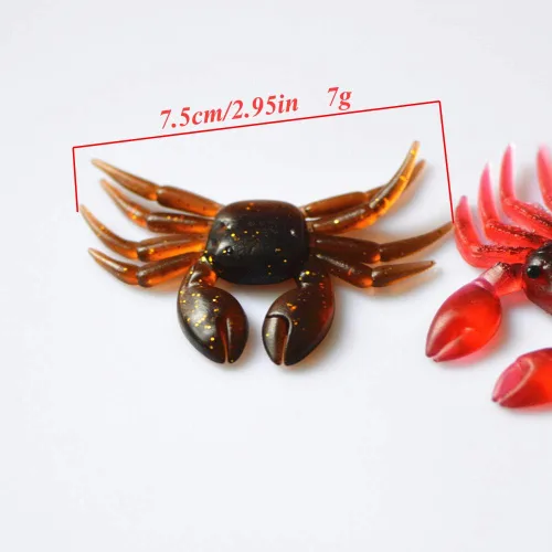 Miniatura 2 de 20 piezas de señuelo de pesca de cangrejo artificial de gel de sílice realista simulación cebo falso aparejos de pesca simulación 3D agua dulce