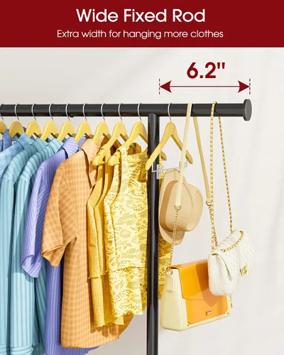 Miniatura 5 de Sakugi Perchero de Ropa - Percheros de Ropa de Gran Capacidad para Colgar Ropa con Ruedas con Cerradura, Perchero de Metal que Ahorra Espacio