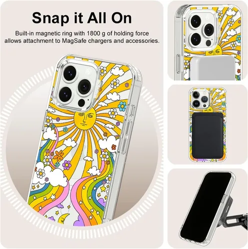 Miniatura 6 de MOSNOVO - Funda diseñada para iPhone 13 Pro, compatible con MagSafe, Buffertech, para impactos de caída de 6.6 pies, protector de TPU, carcasa