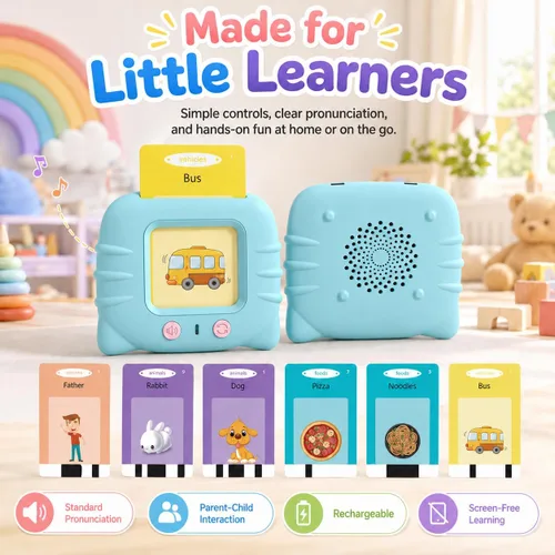 Miniatura 2 de Tarjetas didácticas parlantes para niños pequeños de 1, 2, 3, 4, 5 años, 224 palabras visuales, juguetes de aprendizaje de idiomas Montessori