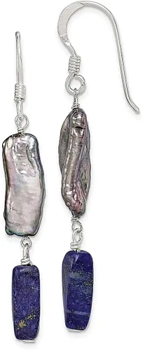 Plata de ley 925, perla, cultivada en agua dulce, color gris lapislázuli, colgante, gota de piedra natural, joyería fina para mujer, regalos para