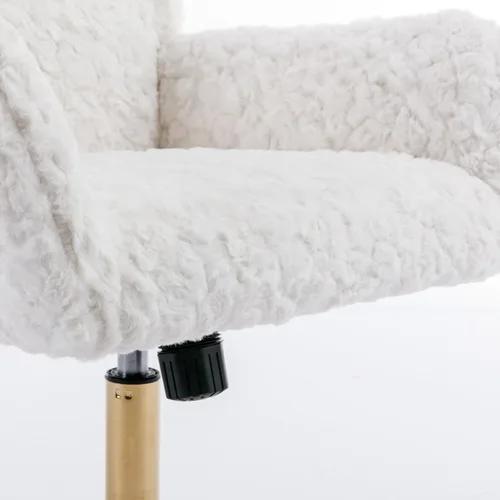 Miniatura 6 de Silla de oficina simple y moderna silla cómoda para escritorio, silla de oficina ancha, sillas de trabajo para oficina en casa para adultos, Beige