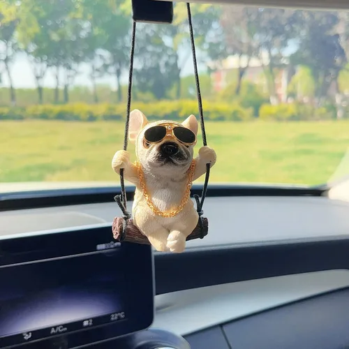 Adorno de Coche con Forma de Cachorrito para Espejo Retrovisor Adorno Colgante para el Interior del Vehículo para Espejo Retrovisor Jardinería