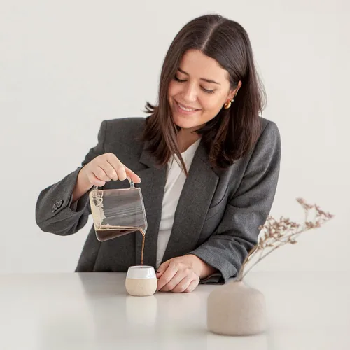 Miniatura 9 de Juego de 4 tazas de café espresso de cerámica, capacidad de 4.5 onzas, tazas de café pequeñas y modernas, aptas para lavavajillas, tazas de café