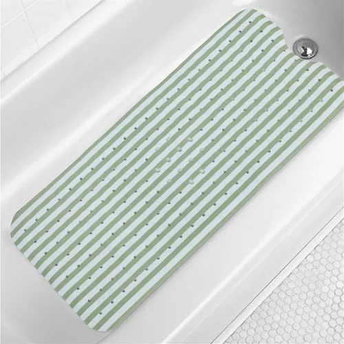 Miniatura 25 de Tapete de baño turquesa antideslizante de 40 x 16 pulgadas, extra largo, antideslizante, para bañera, tapete moderno de arte abstracto, tapete