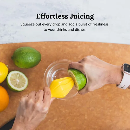 Miniatura 3 de Prepara Juicy Juice - Escariador manual de cítricos para limones, limas y naranjas, amarillo